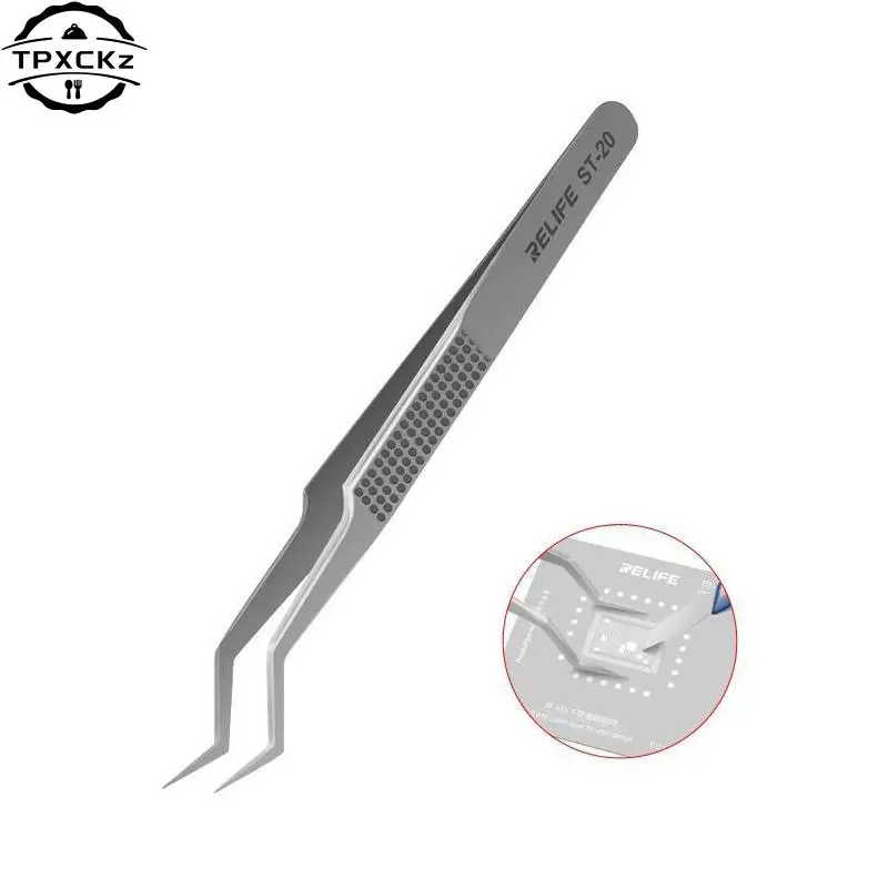 ST20 Industrial Tweezers Electronics Anti-static Curved Straight Tip Precision Tweezers Stainless Forceps Phone Repair Tools
ST20 Industrial Tweezers Electronics Anti-static Curved Straight Tip Precision Tweezers Stainless Forceps Phone Repair Tools