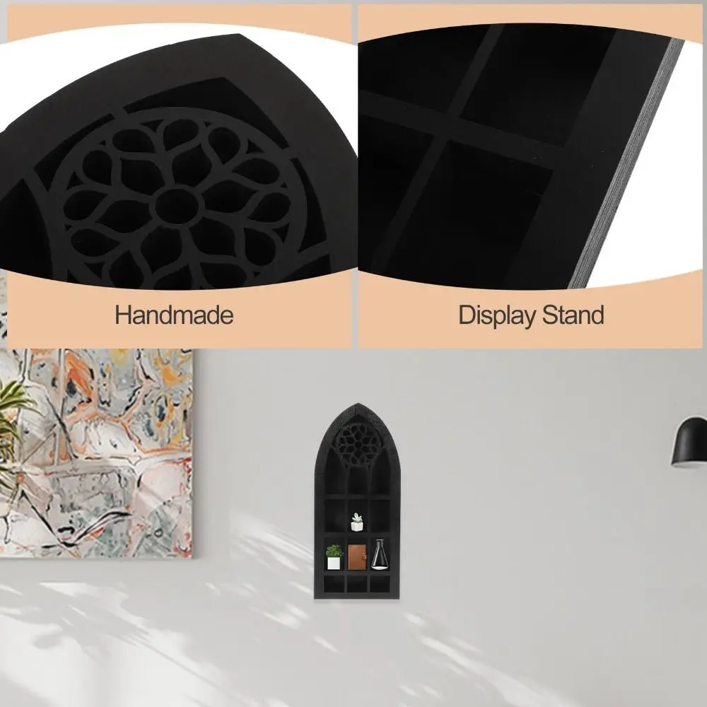 Gothic Design Wall Mounted Floating Shelves Black Finish Bohemian Style Crystal Wall Shelf Floating Design Crystal Display
Gothic Design Wall Mounted Floating Shelves Black Finish Bohemian Style Crystal Wall Shelf Floating Design Crystal Display