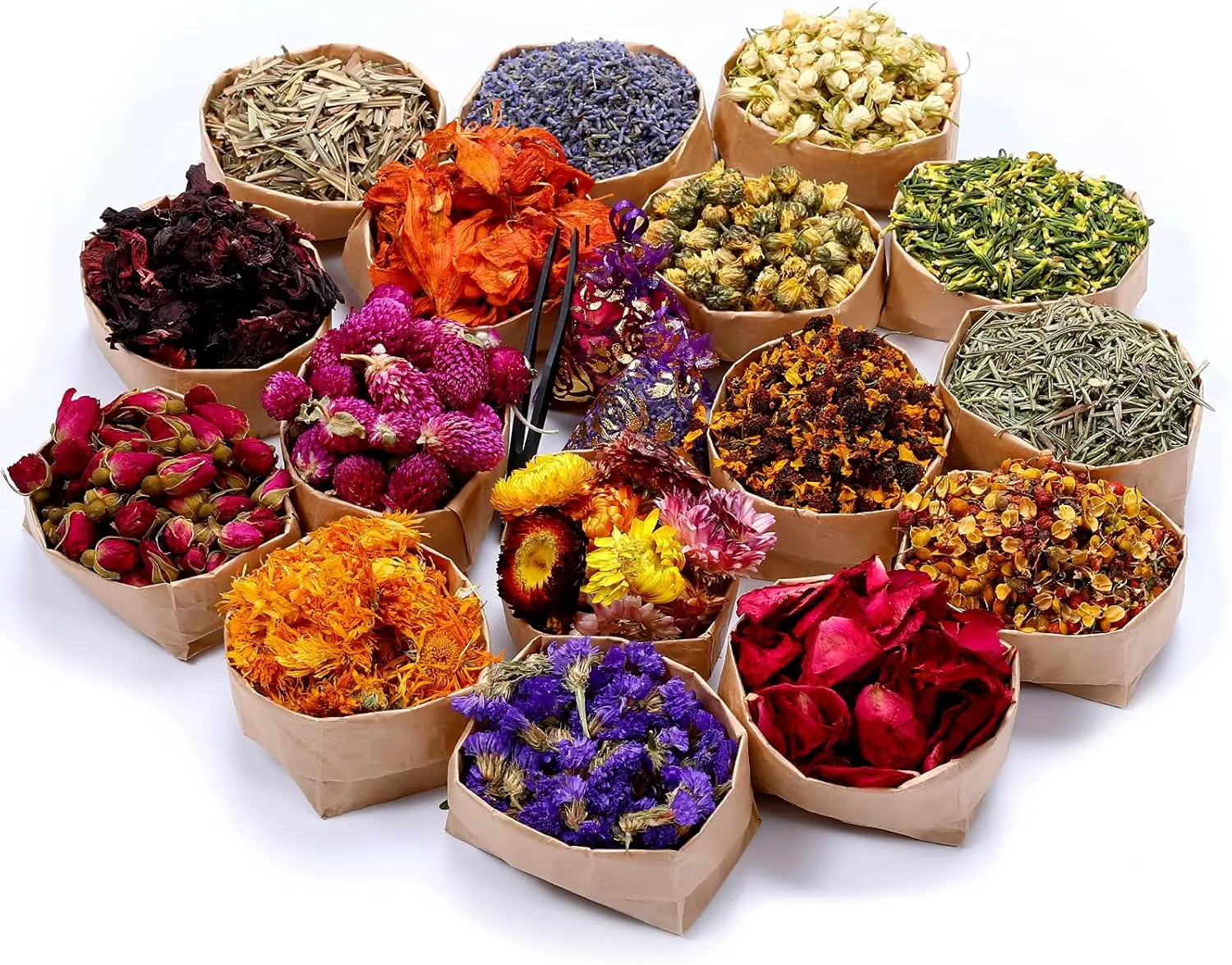 16 Bags Dried Flowers Herbs Kit for Soap Making, DIY Candle, Bath - Rose, Lavender, Jasmine & More, 100% Natural
16 Bags Dried Flowers Herbs Kit for Soap Making, DIY Candle, Bath - Rose, Lavender, Jasmine & More, 100% Natural