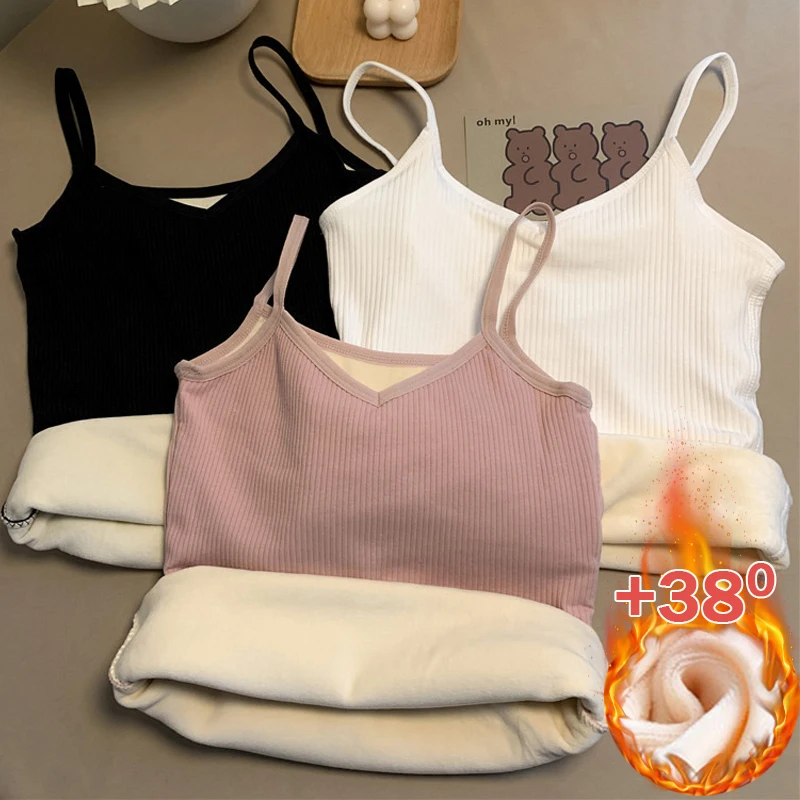 Women Winter Thermal Shirt Sleeveless Elastic Velvet Vest Sexy Women Thermal Top Sling Warm Underwea Soft Thermo Shirt Camis
Women Winter Thermal Shirt Sleeveless Elastic Velvet Vest Sexy Women Thermal Top Sling Warm Underwea Soft Thermo Shirt Camis