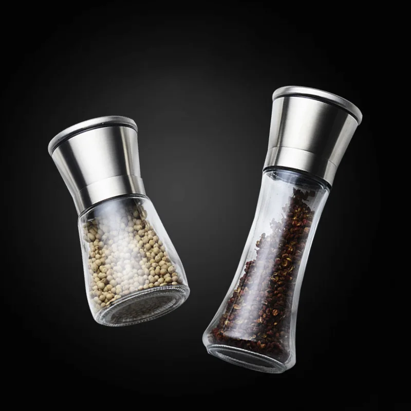 Stainless Steel Pepper Grinder Manual Grinding Tool Creative Glass Condiment Bottle Grinder Salt and Pepper Grinder Kitchen
Stainless Steel Pepper Grinder Manual Grinding Tool Creative Glass Condiment Bottle Grinder Salt and Pepper Grinder Kitchen