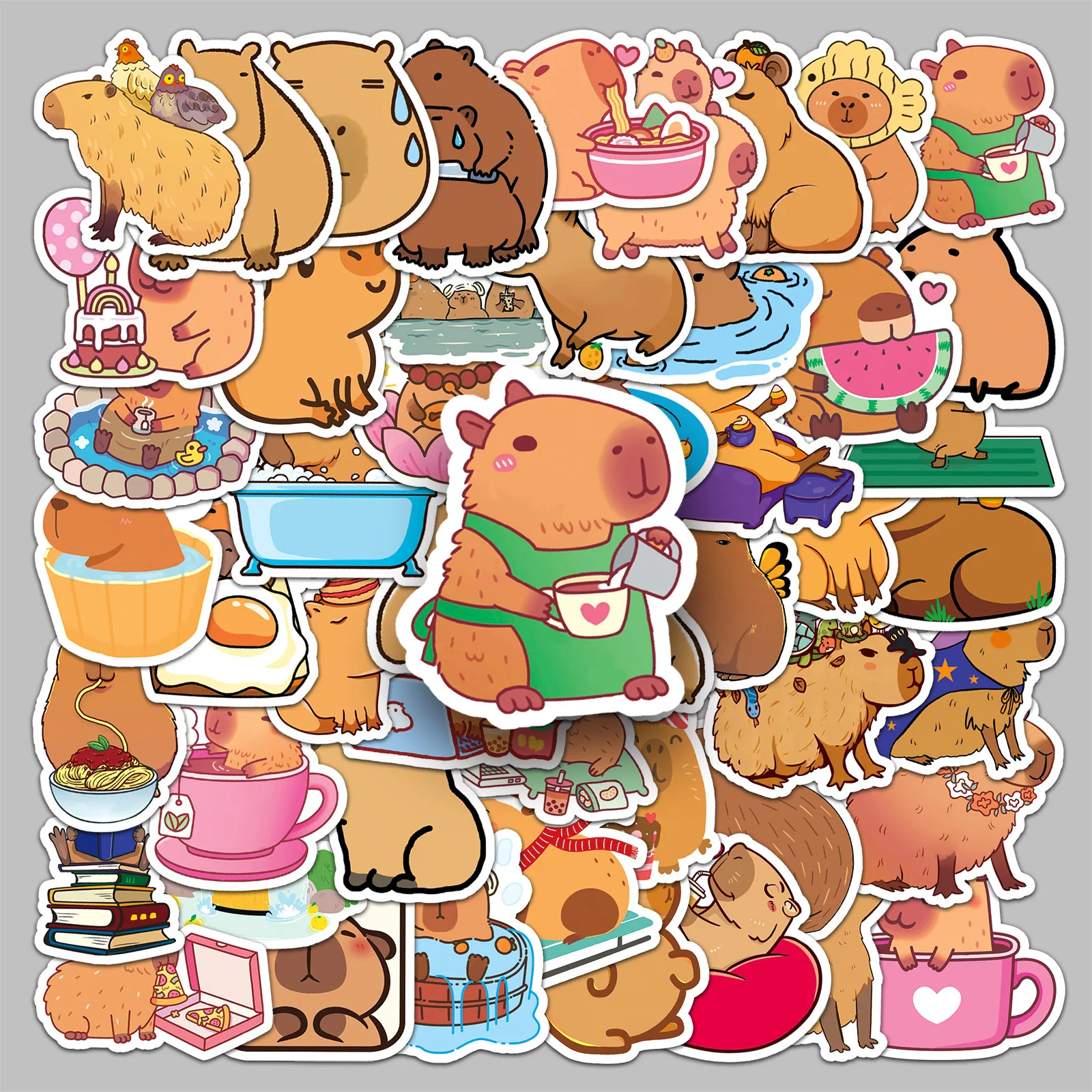 50pcs cartoon capybara series graffiti stickers for helmet desktop wall decoration DIY sticker pack with storage box 
50pcs cartoon capybara series graffiti stickers for helmet desktop wall decoration DIY sticker pack with storage box