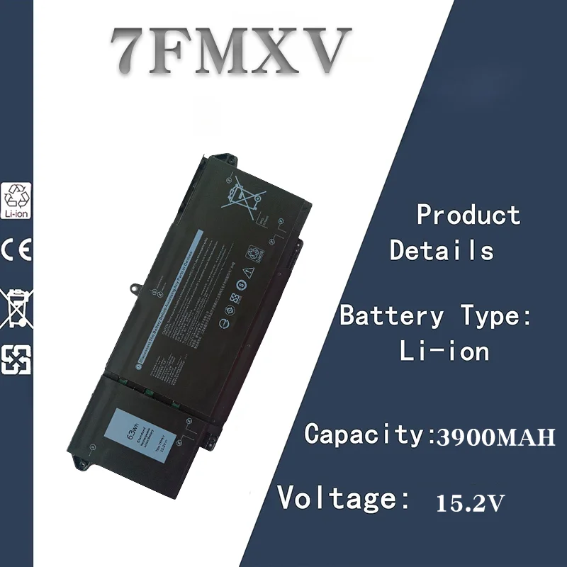 Аккумулятор для ноутбука Dell Latitude 14 7320 7420 5320 — совместим с 7FMXV 9JM71 | Сменный аккумулятор 15,2 В, 3900 мАч
Аккумулятор для ноутбука Dell Latitude 14 7320 7420 5320 — совместим с 7FMXV 9JM71 | Сменный аккумулятор 15,2 В, 3900 мАч