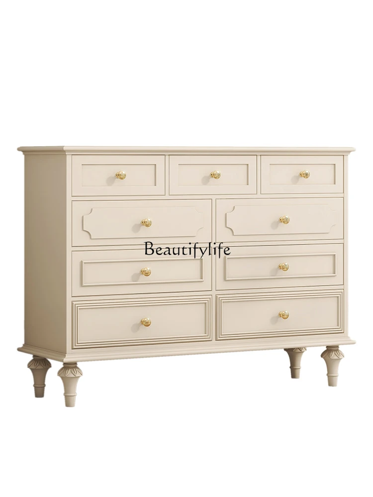 French Cream Style Bedroom Storage Cabinet Living Room Small Vertical Cabinet Minimalist Solid Wood Furniture
French Cream Style Bedroom Storage Cabinet Living Room Small Vertical Cabinet Minimalist Solid Wood Furniture