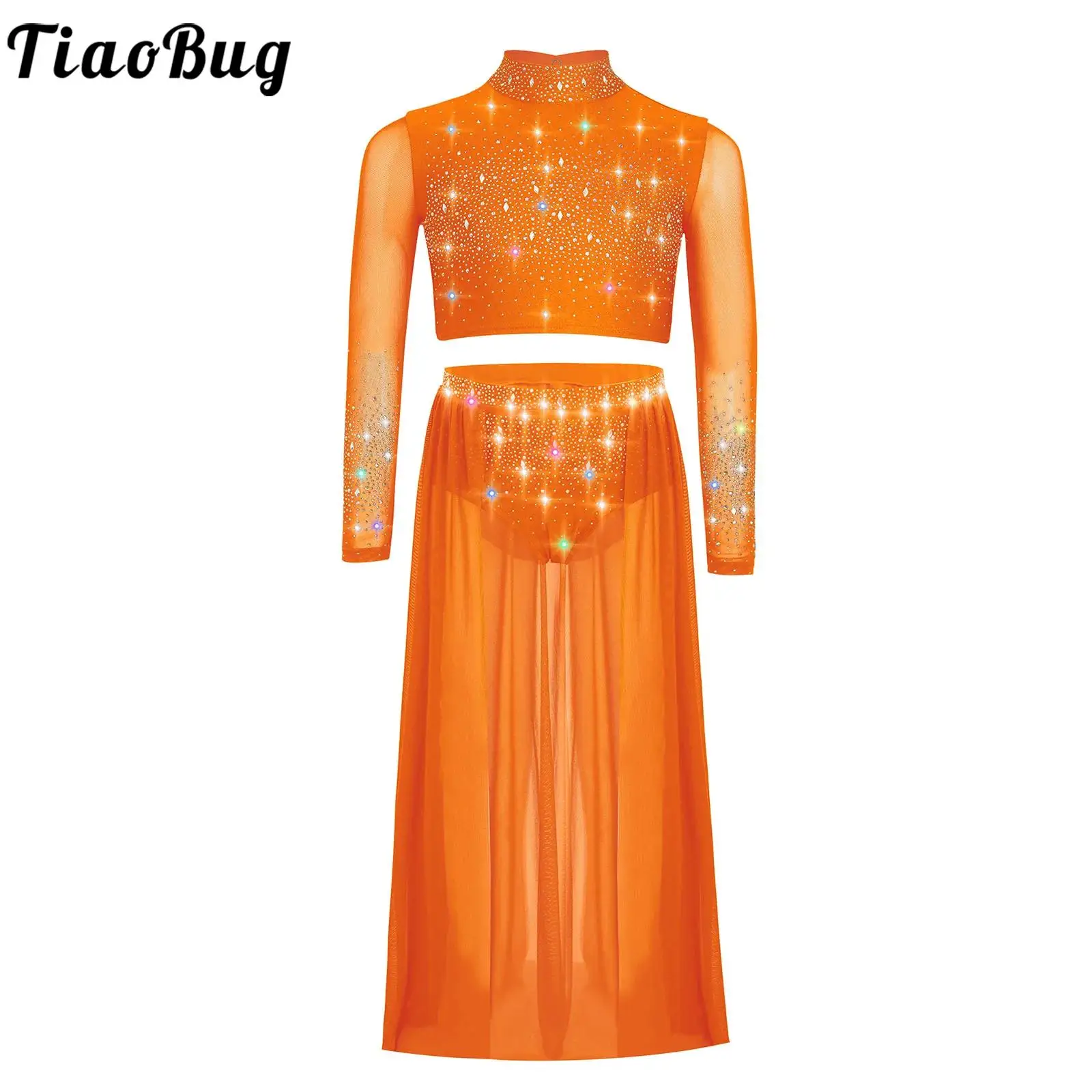 Kids Girls Lyrical Dance Dresses Rhinestones Long Sleeve Crop Top+ Mesh Skirts Leotards Set Skating Modern Ballet Dance Costumes
Kids Girls Lyrical Dance Dresses Rhinestones Long Sleeve Crop Top+ Mesh Skirts Leotards Set Skating Modern Ballet Dance Costumes