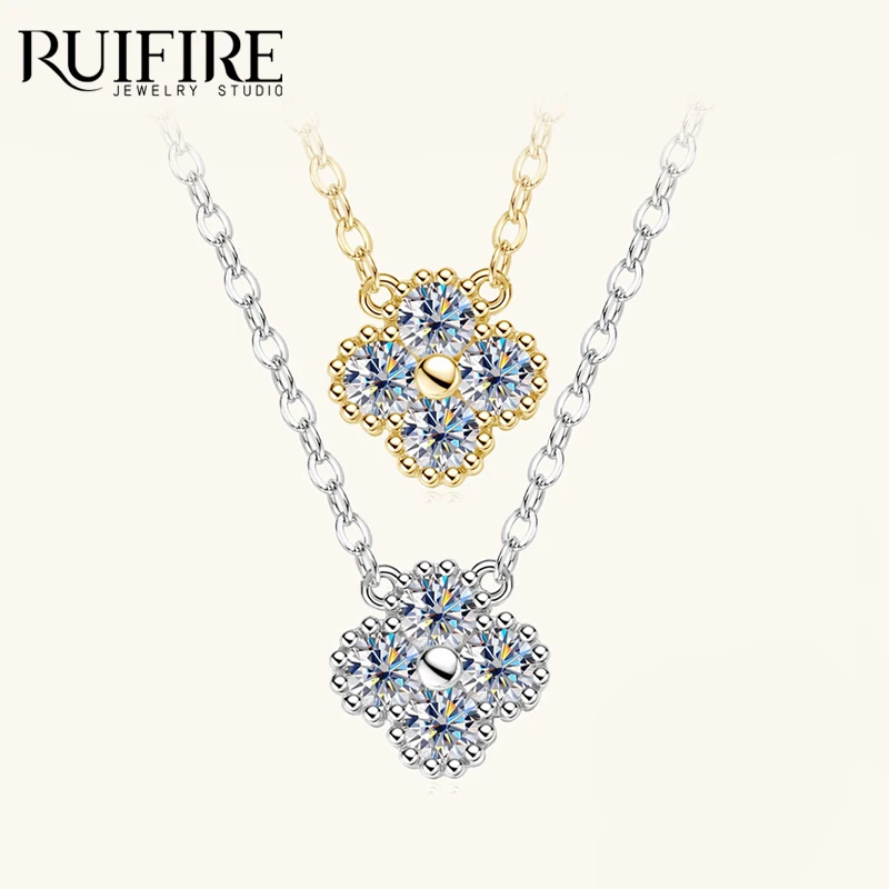 RUIFIRE 3mm D Moissanite Pendant Necklace Adjustable 925 Silver Clover Flower Clavicle Chain for Women Girls Valentine's Gift
RUIFIRE 3mm D Moissanite Pendant Necklace Adjustable 925 Silver Clover Flower Clavicle Chain for Women Girls Valentine's Gift