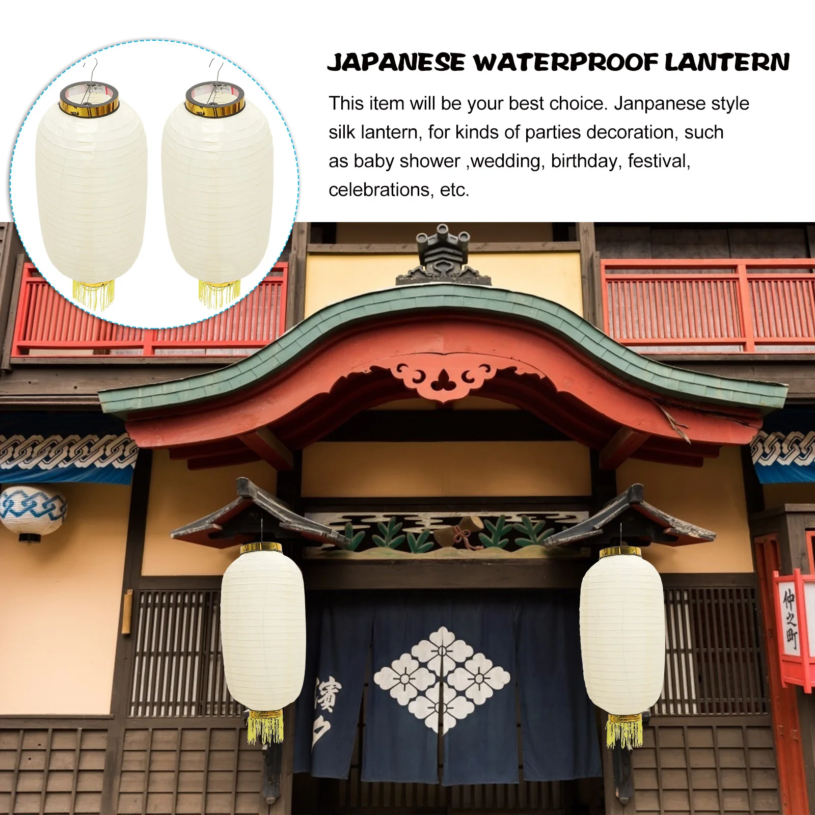 2Pcs Waterproof Foldable Lanterns Japanese Silk Party Decorations Baby Shower Wedding Birthday Festivals Celebrations Hanging
2Pcs Waterproof Foldable Lanterns Japanese Silk Party Decorations Baby Shower Wedding Birthday Festivals Celebrations Hanging