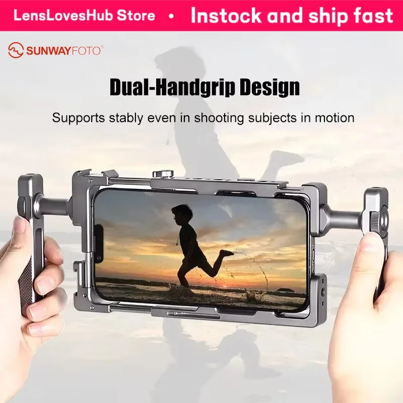 SUNWAYFOTO Smartphone Cage Universal Phone Video Rig Kit with Handle, Phone Stabilizer for Video Recording Cell Phone Fil
SUNWAYFOTO Smartphone Cage Universal Phone Video Rig Kit with Handle, Phone Stabilizer for Video Recording Cell Phone Fil