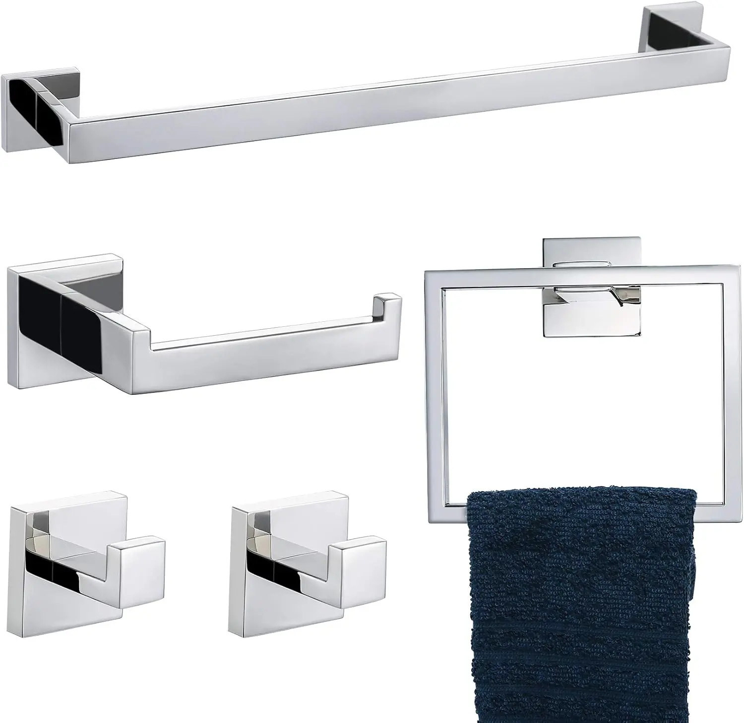 5 Piece Bathroom Hardware Set Polished Chrome Towel Bar with Holder and Toilet Paper Holder, Stainless Steel Wall Mounted for
5 Piece Bathroom Hardware Set Polished Chrome Towel Bar with Holder and Toilet Paper Holder, Stainless Steel Wall Mounted for