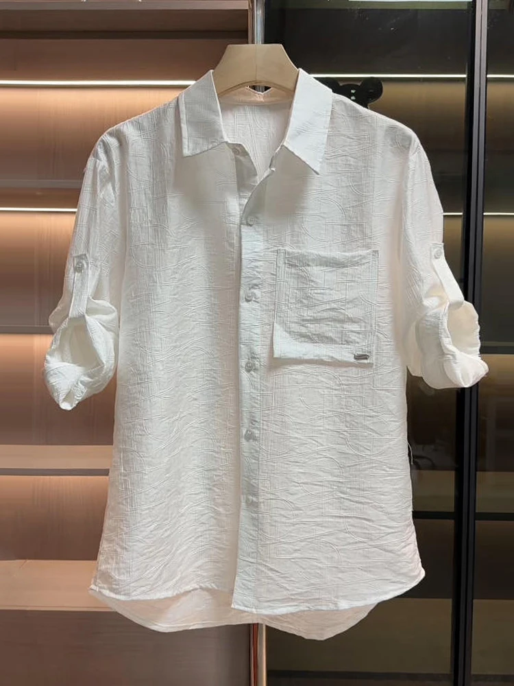 Men's Summer Lightweight Five-Quarter Sleeve Shirt Casual Loose Fit Breathable Comfortable Spread Collar Casual Color
Men's Summer Lightweight Five-Quarter Sleeve Shirt Casual Loose Fit Breathable Comfortable Spread Collar Casual Color
