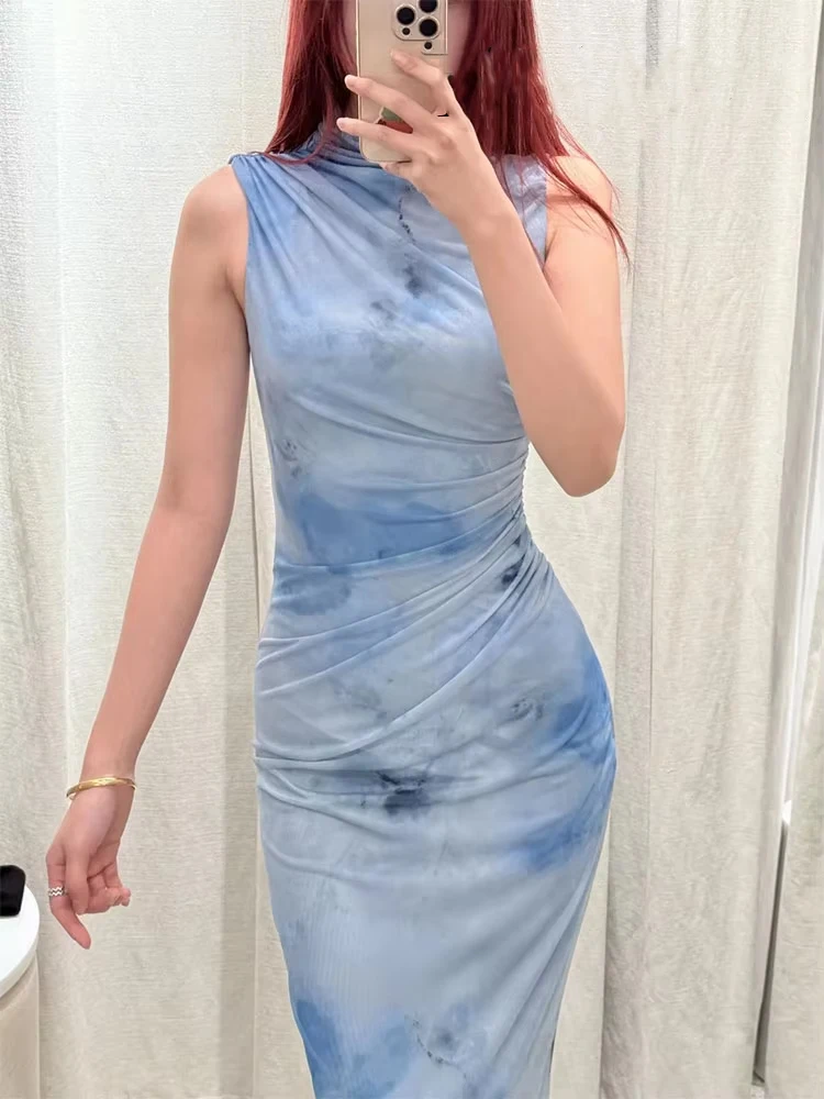 HH Women Summer Fashion Sexy Slim Zipper Fit Printed Pleated Dress Female Chic Elegant Sleeveless Long Ankle Length Dress
HH Women Summer Fashion Sexy Slim Zipper Fit Printed Pleated Dress Female Chic Elegant Sleeveless Long Ankle Length Dress