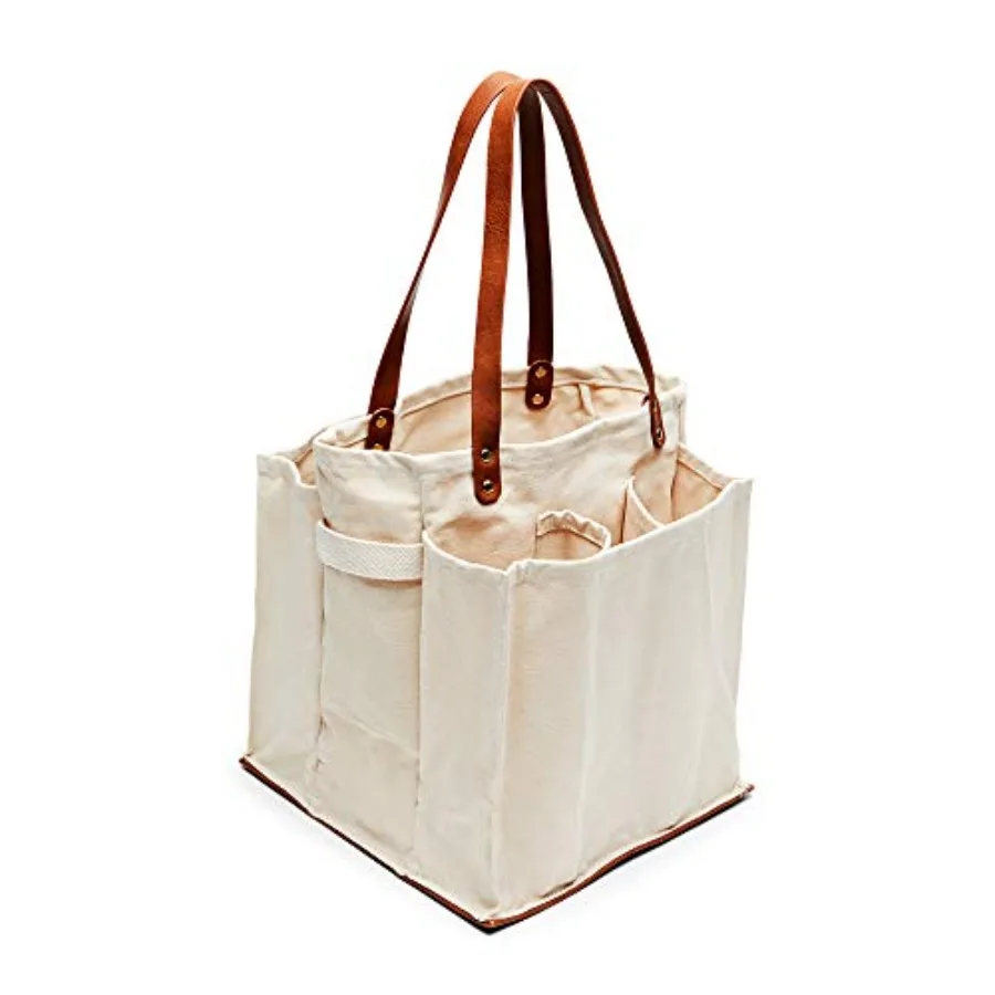 Farmer's Market Tote Shopping Bags with Handles - 7 Pocket Large Utility Tote Bag - Heavy Duty Canvas Utility Bag with Vegan Le
Farmer's Market Tote Shopping Bags with Handles - 7 Pocket Large Utility Tote Bag - Heavy Duty Canvas Utility Bag with Vegan Le