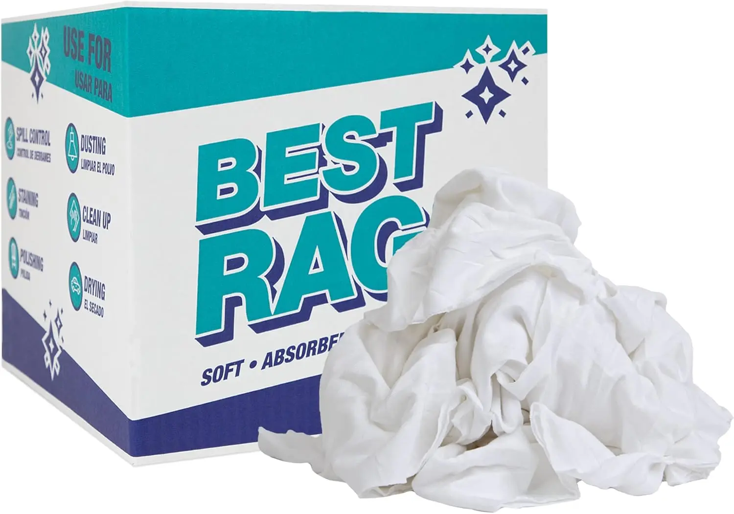 Soft Cotton Cleaning Towels, 10 lb Box - Lint-Free for Streak & Scratch-Free Polishing, Painting, Staining
Soft Cotton Cleaning Towels, 10 lb Box - Lint-Free for Streak & Scratch-Free Polishing, Painting, Staining