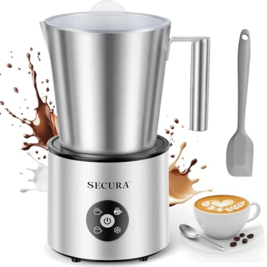 4-in-1 Automatic Milk Frother for Latte Cappuccino Macchiato Hot Chocolate: Stainless Steel Jug Black Teflon-Free Hot/Cold Foam
4-in-1 Automatic Milk Frother for Latte Cappuccino Macchiato Hot Chocolate: Stainless Steel Jug Black Teflon-Free Hot/Cold Foam