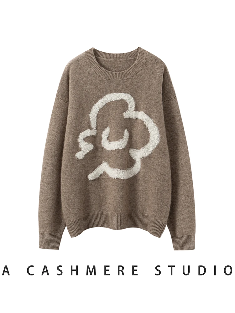 TLOML Women‘s 100% Cashmere Sweater 3D Towel Embroidered Jacquard O-neck Pullover Knitwear Autumn Winter Soft Thick Casual Tops
TLOML Women‘s 100% Cashmere Sweater 3D Towel Embroidered Jacquard O-neck Pullover Knitwear Autumn Winter Soft Thick Casual Tops