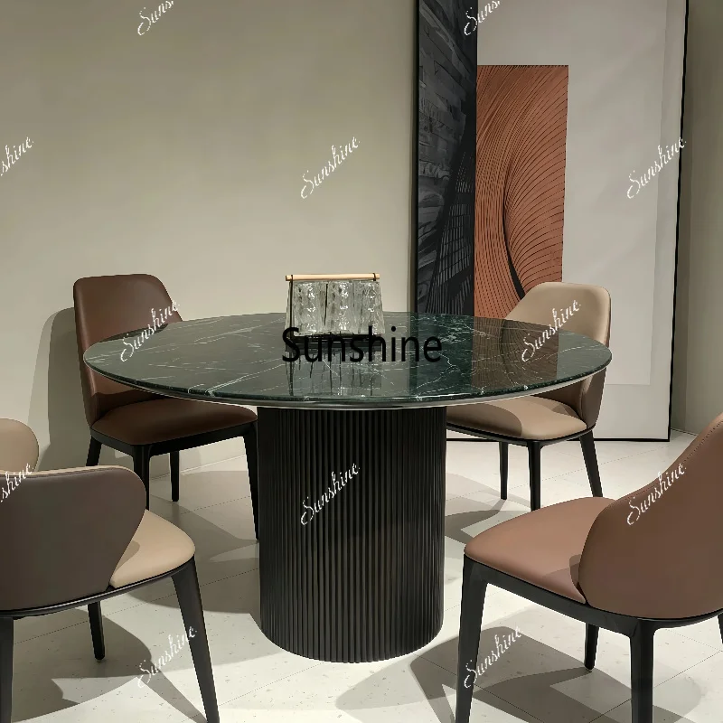 Italian light luxury villa modern art simple and minimalist round dining table and chairs
Italian light luxury villa modern art simple and minimalist round dining table and chairs
