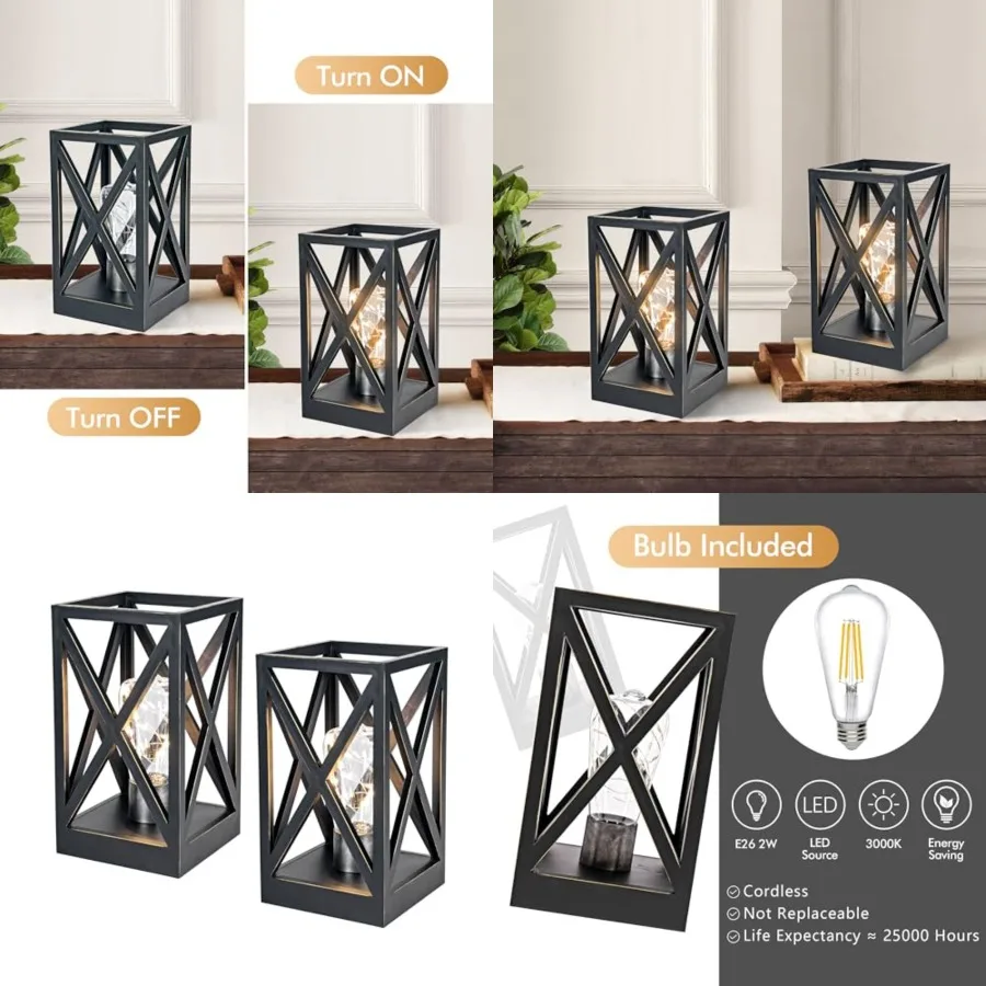 2 Pack Retro Battery Powered Table Lamps, Battery Operated Cordless Lamp Set, Portable Nightlight Decorative Light for Living R
2 Pack Retro Battery Powered Table Lamps, Battery Operated Cordless Lamp Set, Portable Nightlight Decorative Light for Living R
