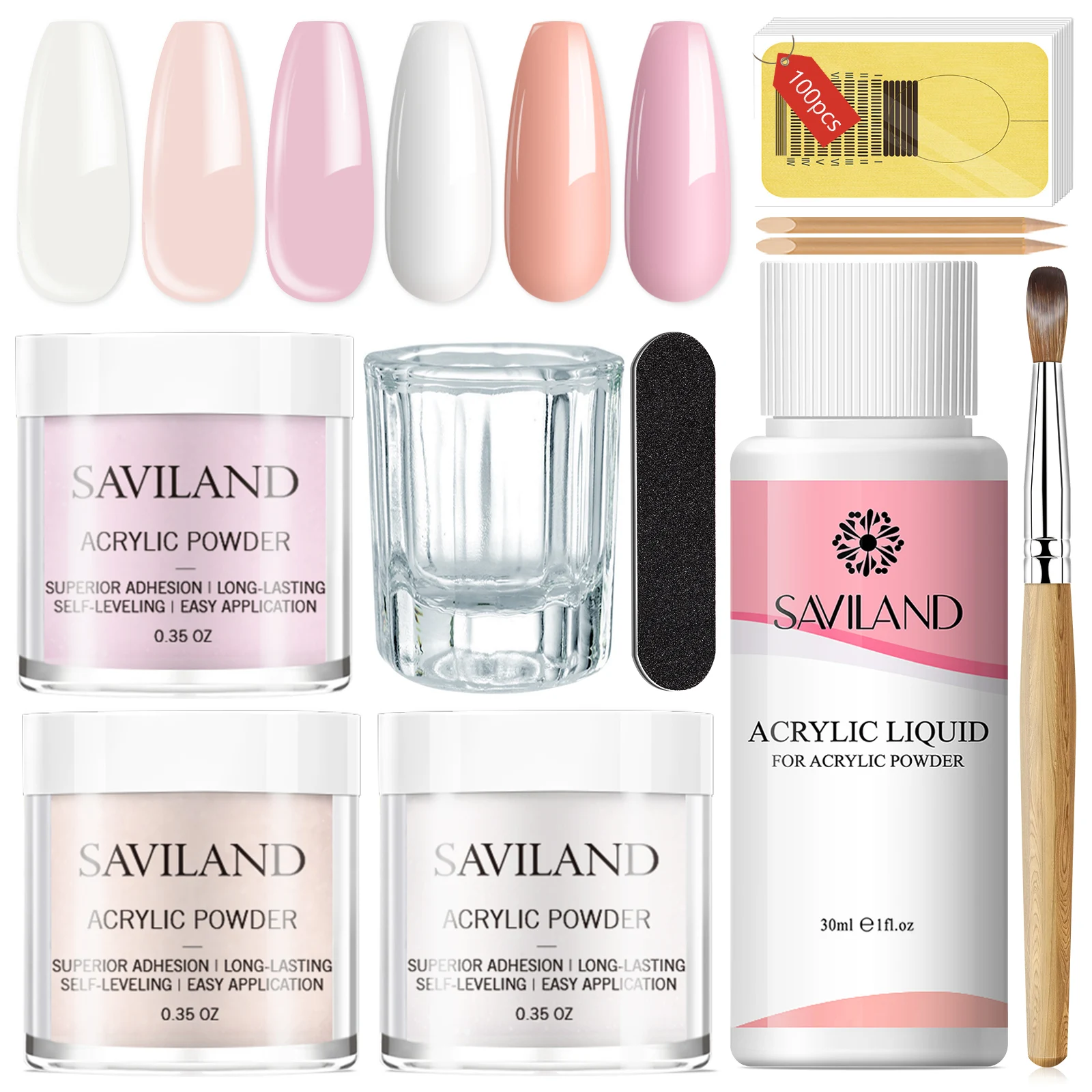 SAVILAND Clear Pink Nudes Acrylic Powder Kit with 30ml Acrylic Liquid Acrylic Nail Brush Nail Forms for Nail Art Salon Home DIY
SAVILAND Clear Pink Nudes Acrylic Powder Kit with 30ml Acrylic Liquid Acrylic Nail Brush Nail Forms for Nail Art Salon Home DIY