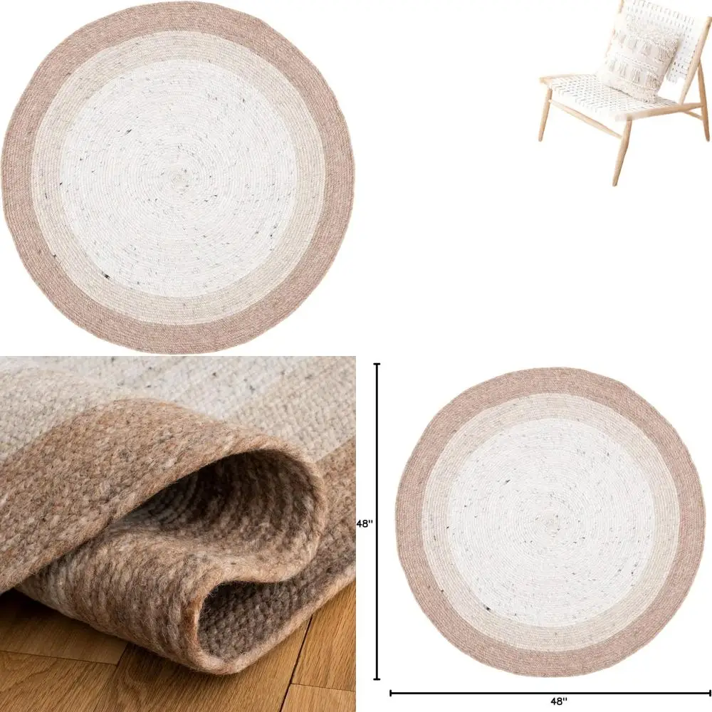 Круглый плетеный шерстяной ковер ручной работы бежевого/цвета слоновой кости 4 фута для прихожей, фойе, гостиной, спальни и кухни
Круглый плетеный шерстяной ковер ручной работы бежевого/цвета слоновой кости 4 фута для прихожей, фойе, гостиной, спальни и кухни