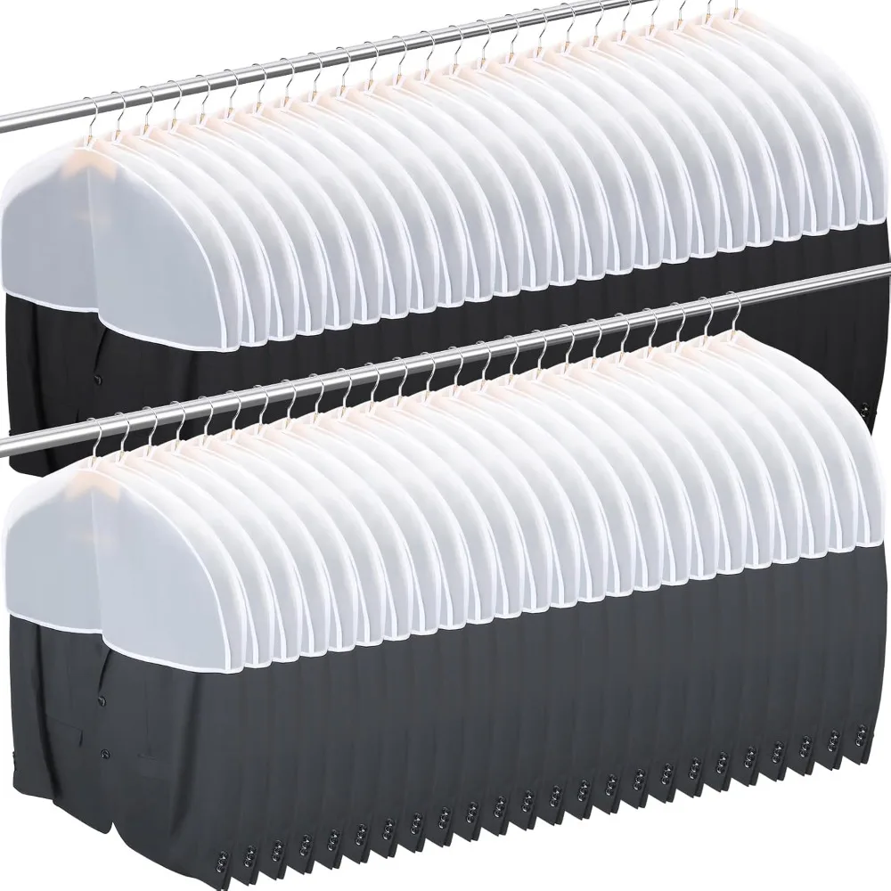 Breathable Clear Plastic Shoulder Covers for Hanging Clothes, 24x12x2 inches, 48-Piece Set for Closet Storage
Breathable Clear Plastic Shoulder Covers for Hanging Clothes, 24x12x2 inches, 48-Piece Set for Closet Storage