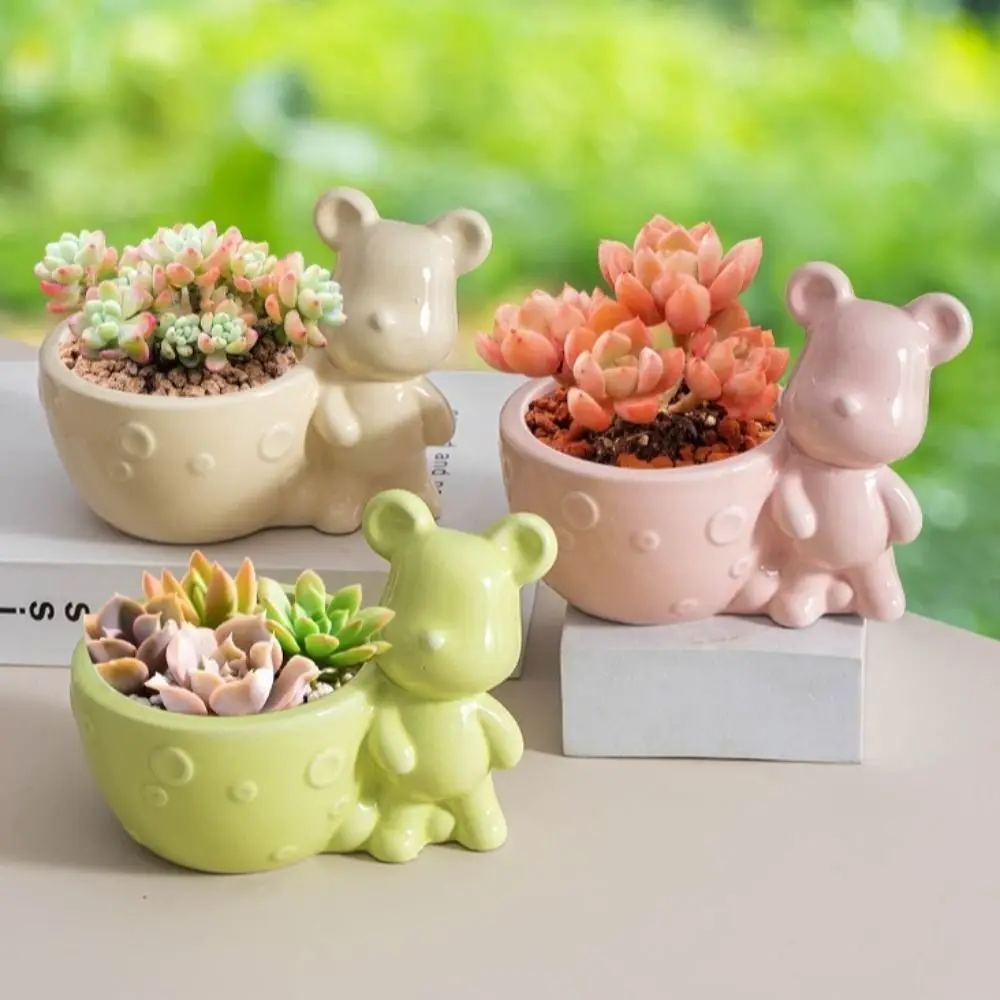 Mini Ceramic Bear Flowerpot with Hole Cute Succulent Plant Pot Creative Home Decoration Small Bonsai Pots Green Plants
Mini Ceramic Bear Flowerpot with Hole Cute Succulent Plant Pot Creative Home Decoration Small Bonsai Pots Green Plants