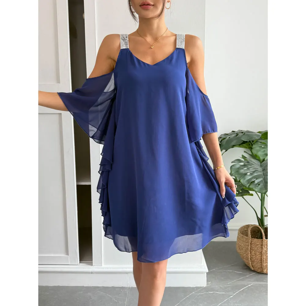 Fashion Chiffon Dresses for Women Summer V-Neck Women Dress Elegant Off-shoulder Dress Women Vestidos De Verano Mujer
Fashion Chiffon Dresses for Women Summer V-Neck Women Dress Elegant Off-shoulder Dress Women Vestidos De Verano Mujer