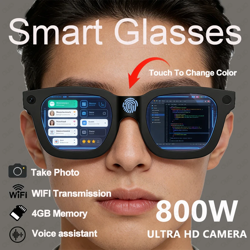 2026Smart Glasses 800W HD Photo Video AI Record Translation Touch Photochromic Lenses Bluetooth Call Music Multifunction Glasses
2026Smart Glasses 800W HD Photo Video AI Record Translation Touch Photochromic Lenses Bluetooth Call Music Multifunction Glasses