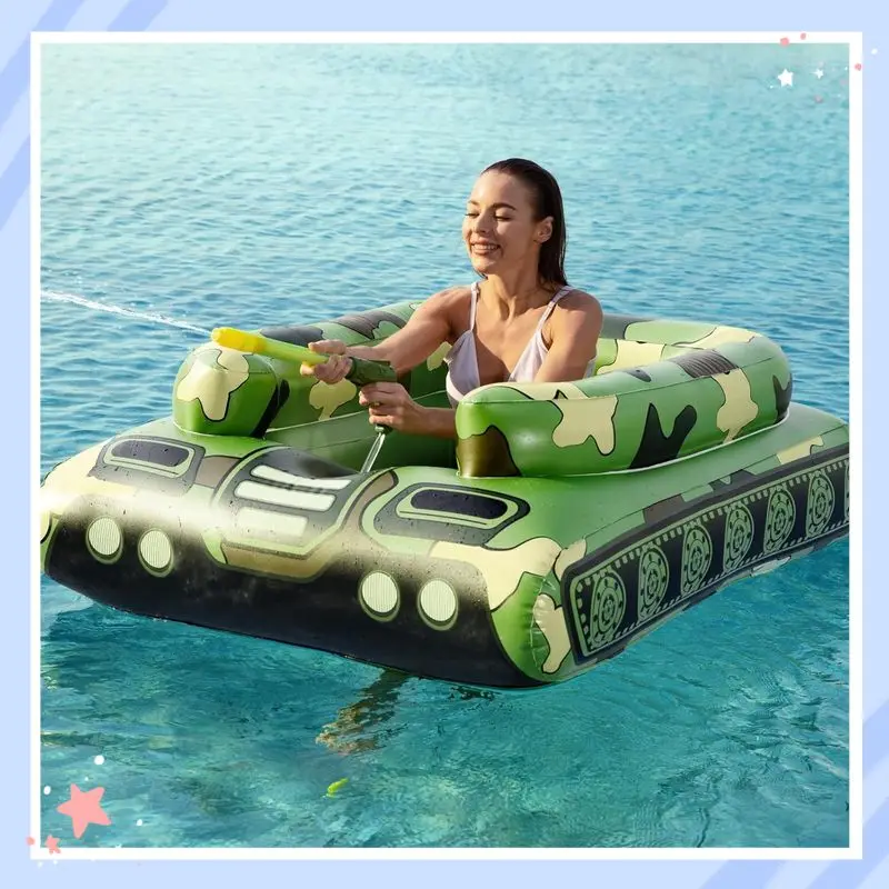 Inflatable Water Shooting Tank Camouflage Pool Float Air Cushioned Seat Tear Resistant For Adult Summer Water Party
Inflatable Water Shooting Tank Camouflage Pool Float Air Cushioned Seat Tear Resistant For Adult Summer Water Party