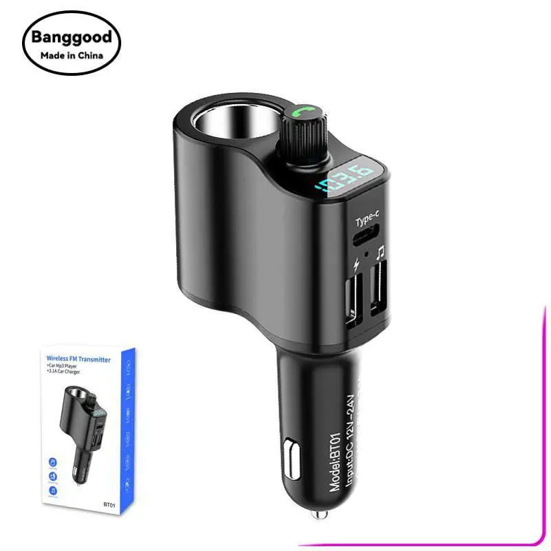 BT01 Car MP3 Player TYPE-C Car Charger Spot Wholesale FM Transmitter Smoke Lighter Expansion
BT01 Car MP3 Player TYPE-C Car Charger Spot Wholesale FM Transmitter Smoke Lighter Expansion