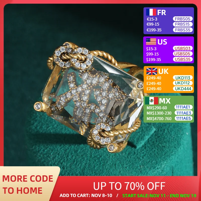 Vintage Luxury 18K Gold-Plated Natural Crystal Claw-Set Decorative Ring for Women - Fashionable Personal Gift
Vintage Luxury 18K Gold-Plated Natural Crystal Claw-Set Decorative Ring for Women - Fashionable Personal Gift