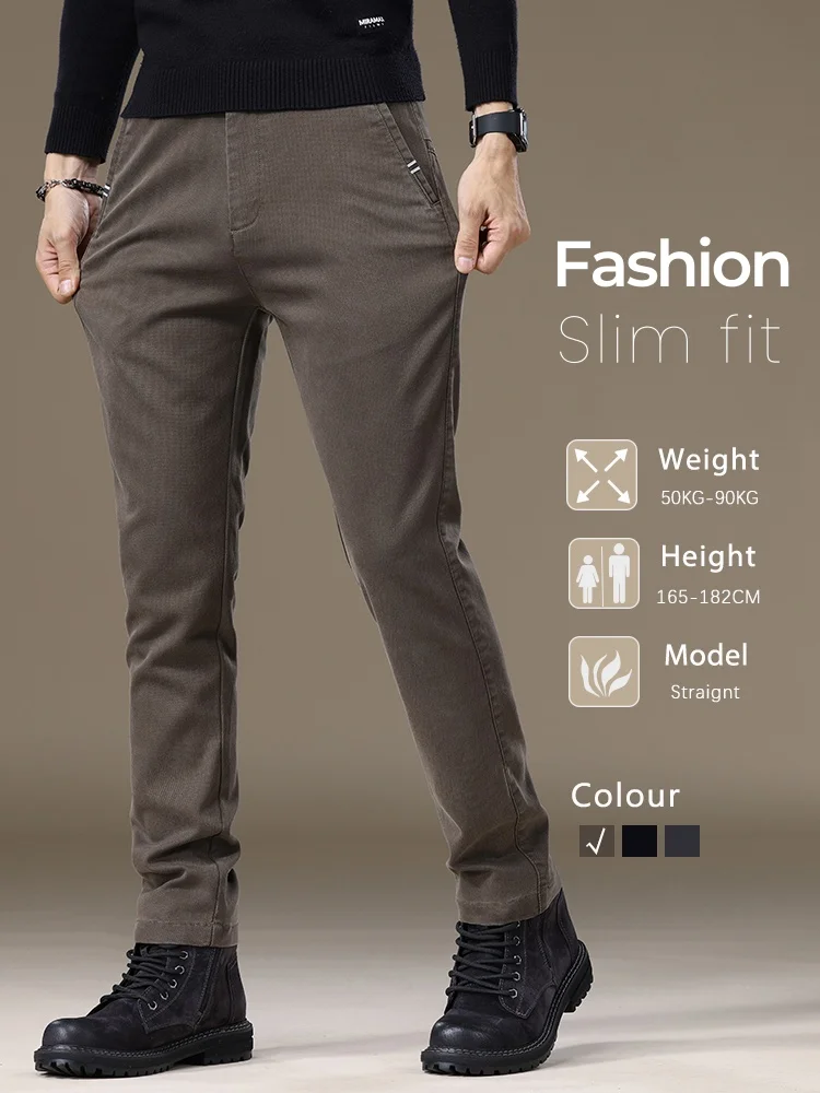 Autumn Men's New Casual Pants Coffee Black Gray High Quality Versatile Business Fashion Stretch Straight Slim Trousers Male
Autumn Men's New Casual Pants Coffee Black Gray High Quality Versatile Business Fashion Stretch Straight Slim Trousers Male
