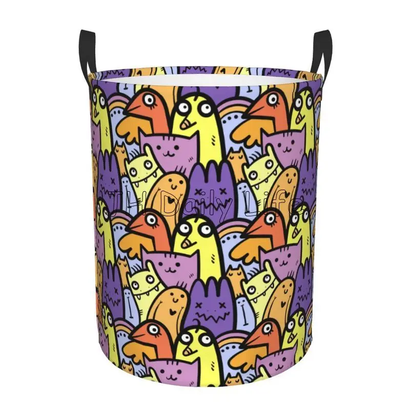 Cute Doodle Animals Laundry Basket Foldable Clothes Hamper for Nursery Kids Toys Storage Bin Large Circular Laundry Organizer
Cute Doodle Animals Laundry Basket Foldable Clothes Hamper for Nursery Kids Toys Storage Bin Large Circular Laundry Organizer