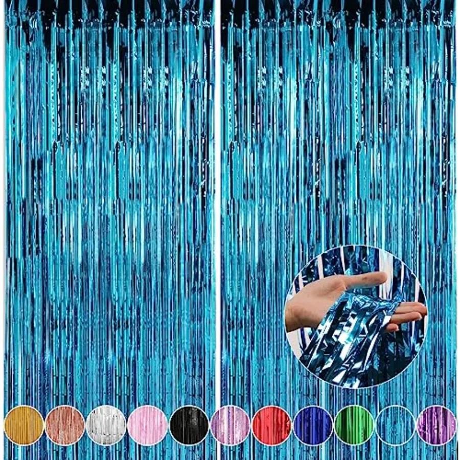 3.3 x 9.9 Feet Foil Fringe Curtains Party Decorations, Tinsel Curtain Backdrop for Parties, Door Streamers, Glitter Streamer Fr
3.3 x 9.9 Feet Foil Fringe Curtains Party Decorations, Tinsel Curtain Backdrop for Parties, Door Streamers, Glitter Streamer Fr