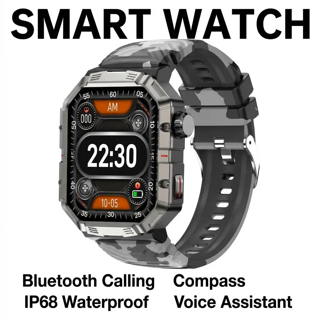 Смарт-часы GW55 для мужчин: спортивные, с большим экраном 2,02 дюйма, звонками по Bluetooth, компасом, водонепроницаемостью 3ATM IP68, мониторингом здоровья и голосовым управлением AI
Смарт-часы GW55 для мужчин: спортивные, с большим экраном 2,02 дюйма, звонками по Bluetooth, компасом, водонепроницаемостью 3ATM IP68, мониторингом здоровья и голосовым управлением AI