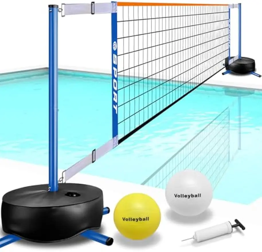 Portable Pool Volleyball Net System with Adjustable Length, Water-Filled Bases, and 2 Balls for Indoor/Outdoor Fun
Portable Pool Volleyball Net System with Adjustable Length, Water-Filled Bases, and 2 Balls for Indoor/Outdoor Fun