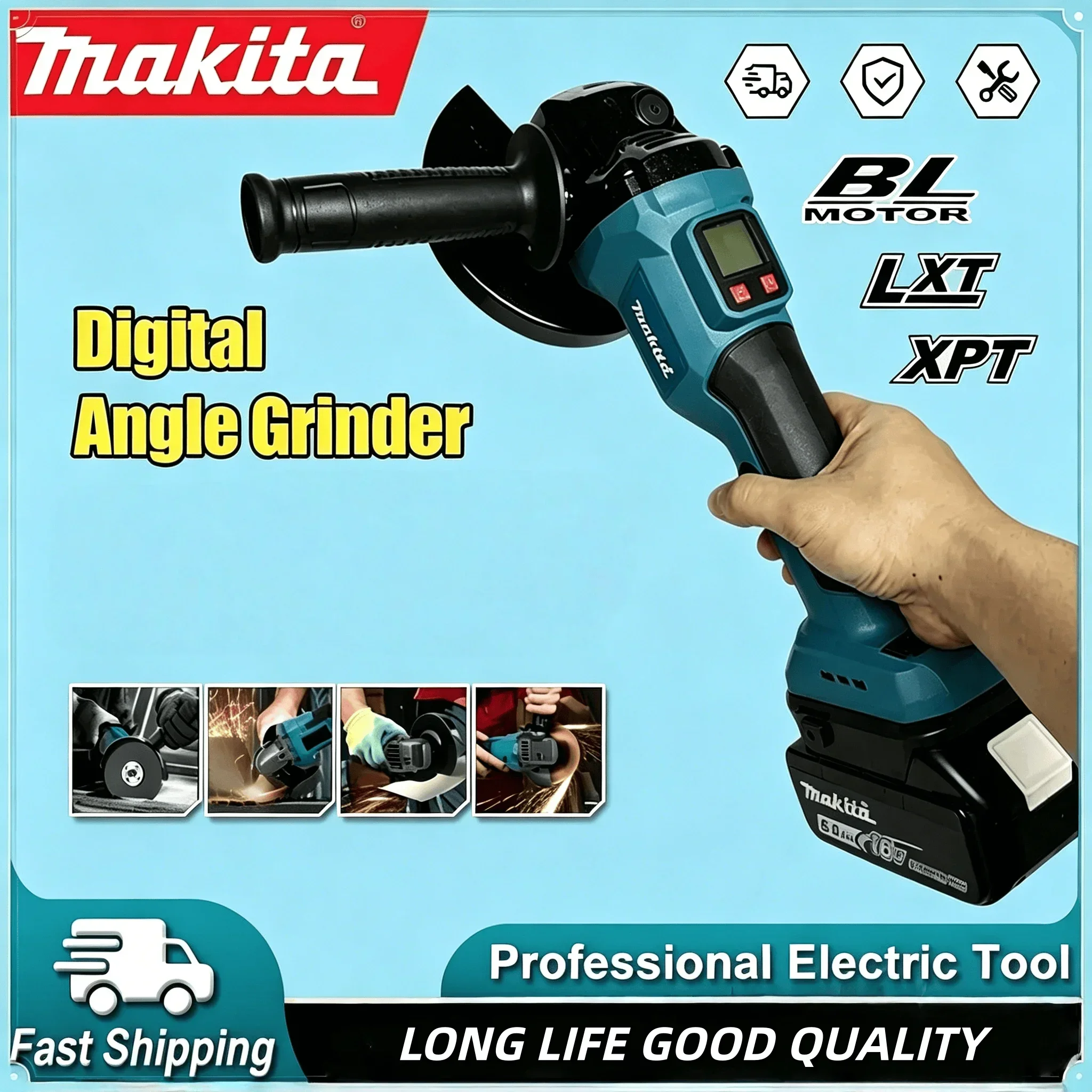 Makita 18V Brushless Digital Display Impact Angle Grinder Electric Polishing Grinding Machine DIY Power Tool
Makita 18V Brushless Digital Display Impact Angle Grinder Electric Polishing Grinding Machine DIY Power Tool