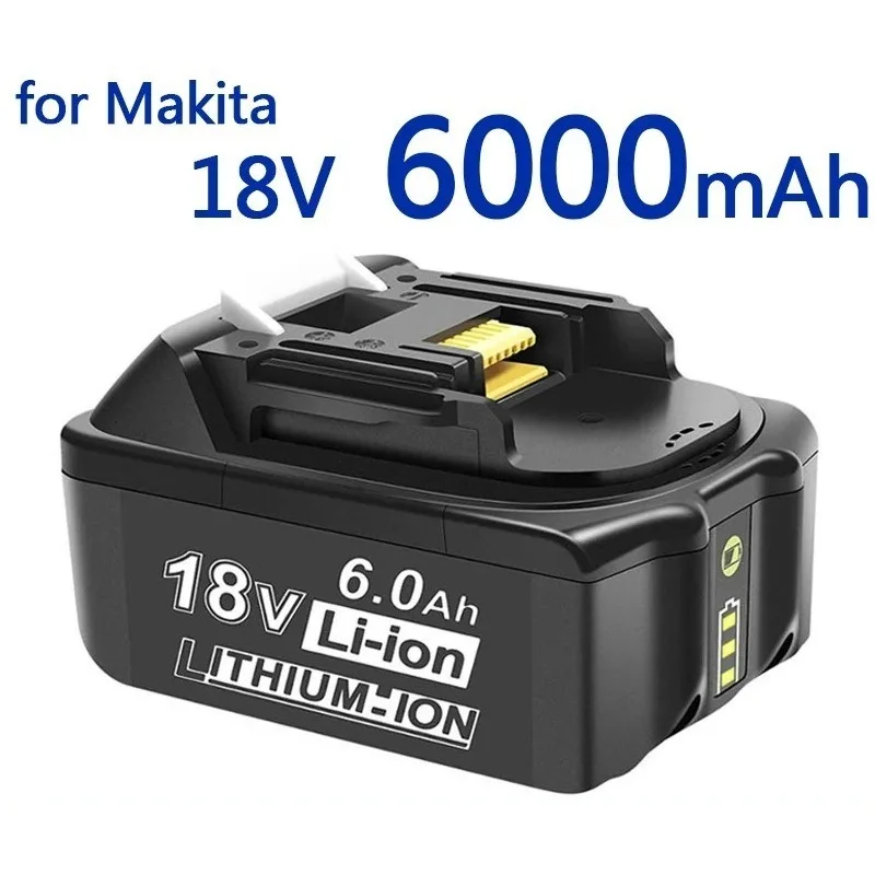 New for 18V Makita Battery 6000mAh Rechargeable Power Accessories BL1860 BL1850 18 V Li-ion Rechargeable Batteries Pack Charger
New for 18V Makita Battery 6000mAh Rechargeable Power Accessories BL1860 BL1850 18 V Li-ion Rechargeable Batteries Pack Charger