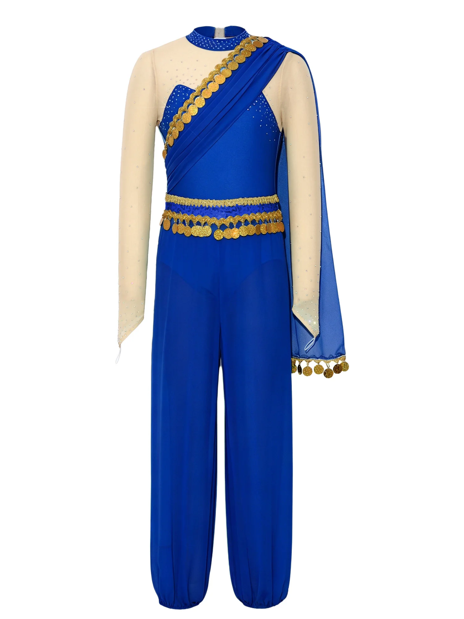 Girls Sparkly Arabian Princess Jumpsuit Sequins Tassels Rhinestone Long Sleeve Patchwork Bodysuit Stretchy for Halloween Party
Girls Sparkly Arabian Princess Jumpsuit Sequins Tassels Rhinestone Long Sleeve Patchwork Bodysuit Stretchy for Halloween Party
