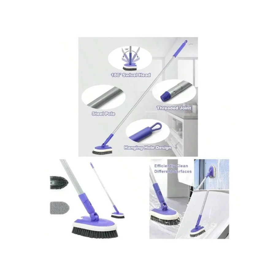 【New style】2 In 1 Tile Tub Scrubber Brush With 46.8 Inch Extendable Long Handle, Shower Mop And Tub Cleaning Brush With 2 Diffe
【New style】2 In 1 Tile Tub Scrubber Brush With 46.8 Inch Extendable Long Handle, Shower Mop And Tub Cleaning Brush With 2 Diffe