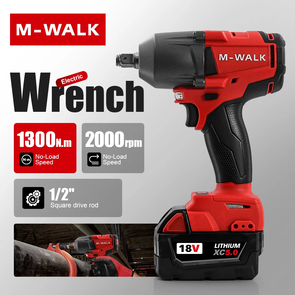 Бесщеточный аккумуляторный ударный гайковерт 1300 Н·м, 1/2 дюйма, для снятия винтов и гаек, электроинструмент для аккумулятора M 18В
Бесщеточный аккумуляторный ударный гайковерт 1300 Н·м, 1/2 дюйма, для снятия винтов и гаек, электроинструмент для аккумулятора M 18В