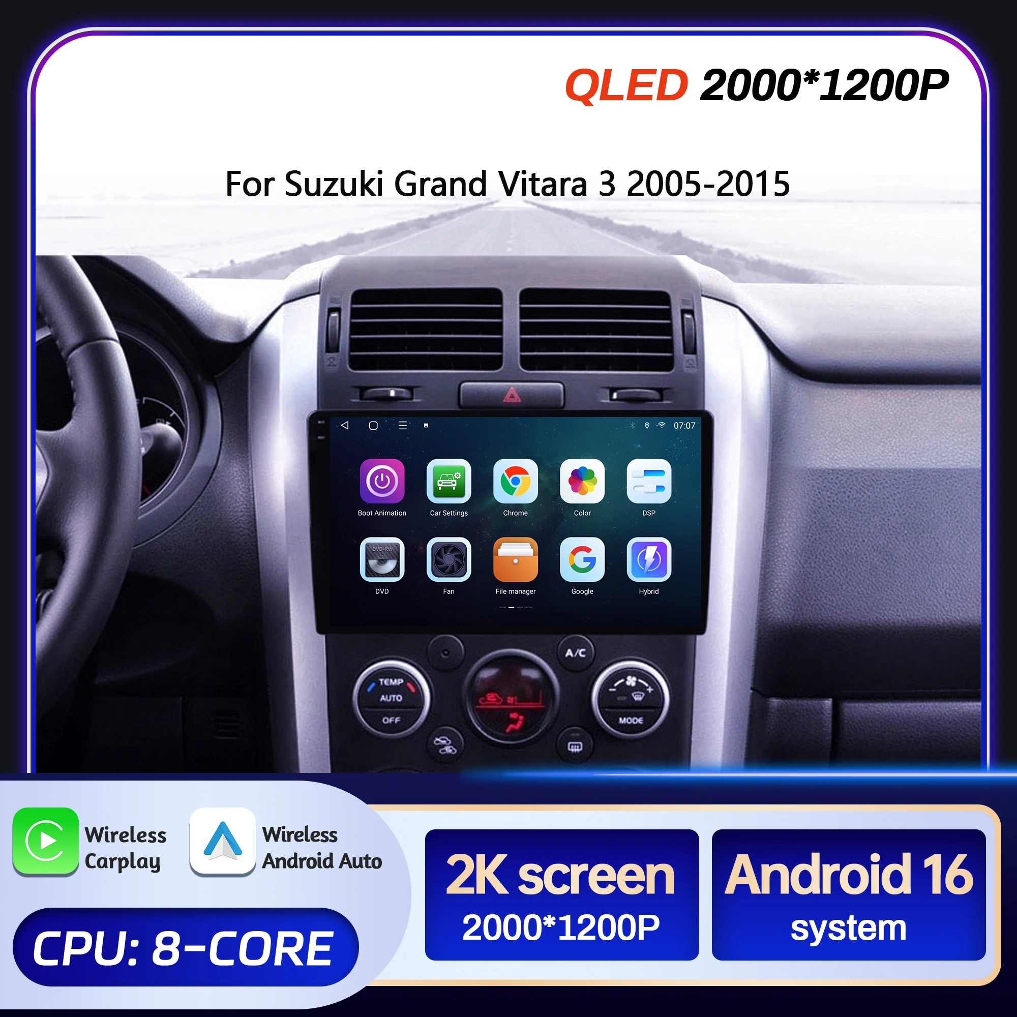 9-дюймовый автомобильный радиоприемник для Suzuki Grand Vitara 3 2005-2015 BT Carplay Android 16, мультимедийная навигация, головное устройство, 2K QLED экран
9-дюймовый автомобильный радиоприемник для Suzuki Grand Vitara 3 2005-2015 BT Carplay Android 16, мультимедийная навигация, головное устройство, 2K QLED экран