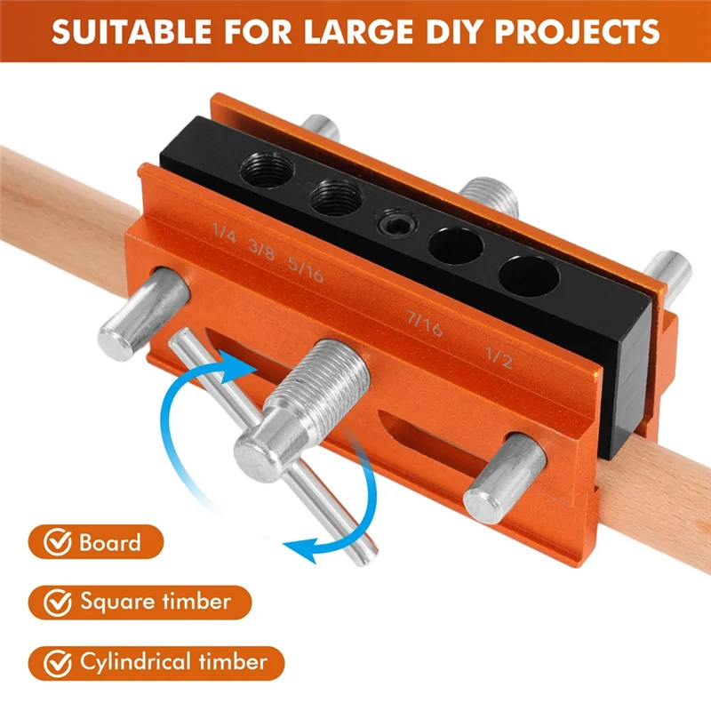 High Quality-Self Centering Doweling Jig Kit,Jig Drill Guide Bushings Set,Holes Biscuit Joiner Set With 6 Bushings, Drilling Gui
High Quality-Self Centering Doweling Jig Kit,Jig Drill Guide Bushings Set,Holes Biscuit Joiner Set With 6 Bushings, Drilling Gui