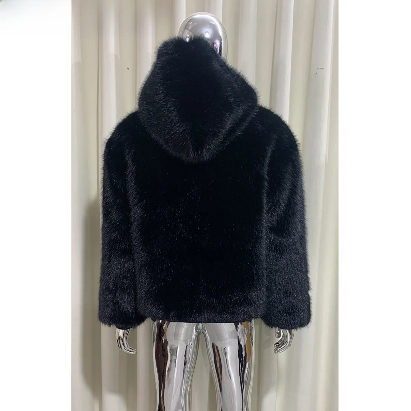 Eco-Friendly Double-Sided Wearable Loose Fit Black Faux Fur Jacket for Men Warm Comfortable Casual Style Hooded Zipper Closure
Eco-Friendly Double-Sided Wearable Loose Fit Black Faux Fur Jacket for Men Warm Comfortable Casual Style Hooded Zipper Closure