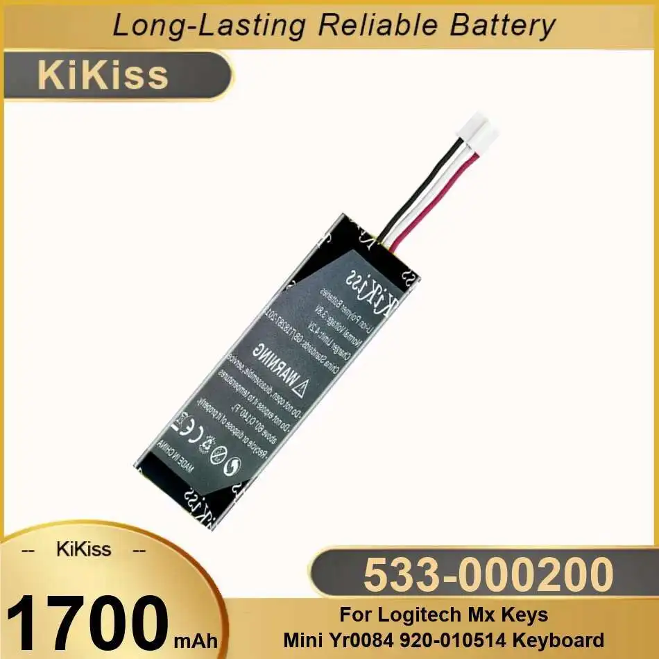 533-000200 для Logitech MX Keys Mini YR0084 920-010514 Клавиатура Беспроводная батарея Быстрая зарядка 1700 мАч
533-000200 для Logitech MX Keys Mini YR0084 920-010514 Клавиатура Беспроводная батарея Быстрая зарядка 1700 мАч