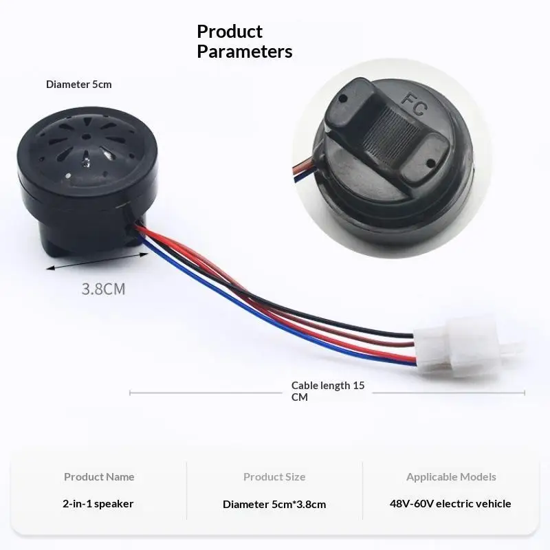 1/3Pcs 48V 60V Electric Vehicle Horn 2in1 LED 4 Wire Steering Reverse Voice Buzzer E Bike Replacement Accessory
1/3Pcs 48V 60V Electric Vehicle Horn 2in1 LED 4 Wire Steering Reverse Voice Buzzer E Bike Replacement Accessory