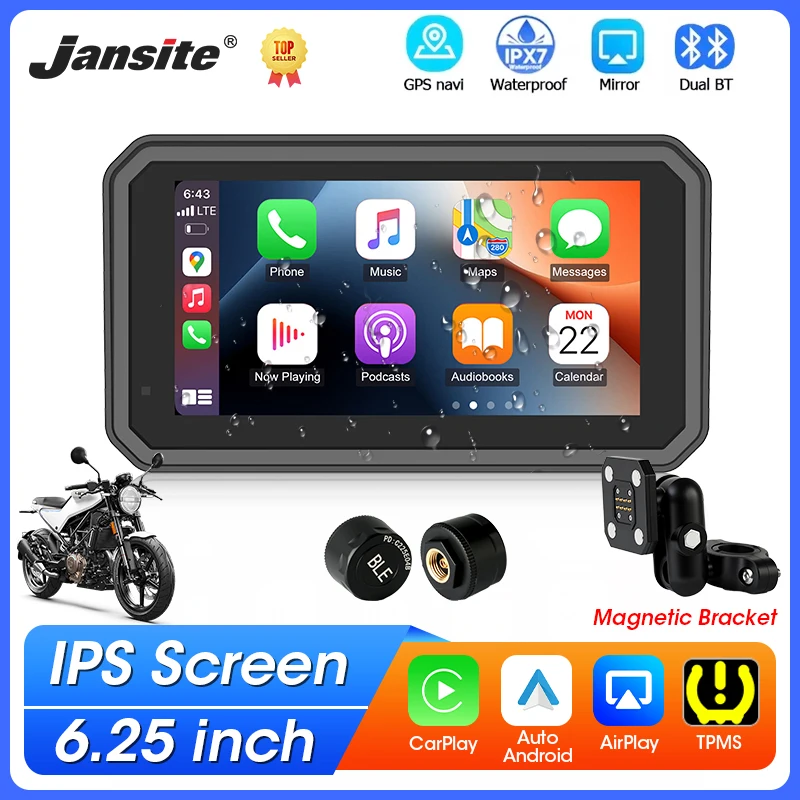 6,25-дюймовый мотоциклетный GPS-навигатор, беспроводной Carplay Android Auto, двойной Bluetooth-монитор для мотоцикла, IPX7, водонепроницаемое магнитное крепление
6,25-дюймовый мотоциклетный GPS-навигатор, беспроводной Carplay Android Auto, двойной Bluetooth-монитор для мотоцикла, IPX7, водонепроницаемое магнитное крепление