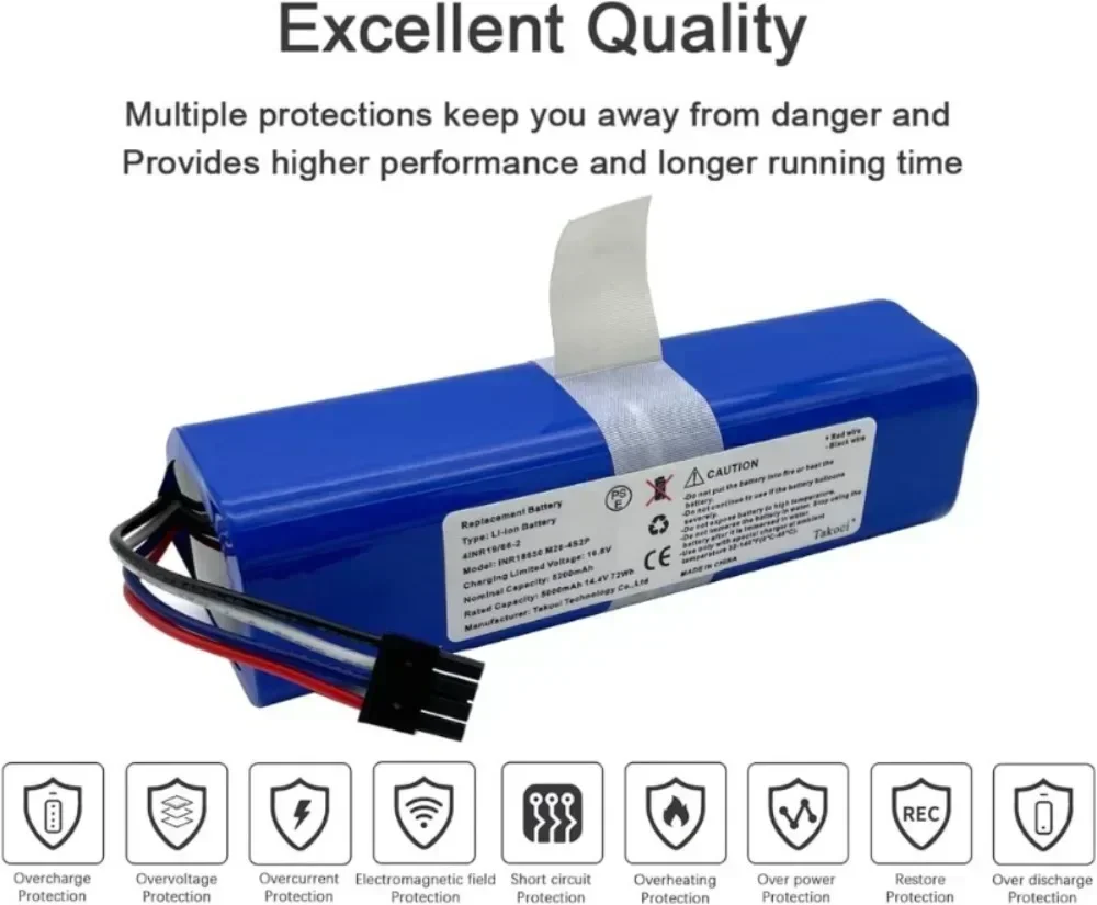 14.4V 5200mAh Replacement Battery Pack for Eufy Robovac L70 L10 Hybrid T2190 & Qihoo 360 S9 X95 X90 Robot Vacuum.
14.4V 5200mAh Replacement Battery Pack for Eufy Robovac L70 L10 Hybrid T2190 & Qihoo 360 S9 X95 X90 Robot Vacuum.