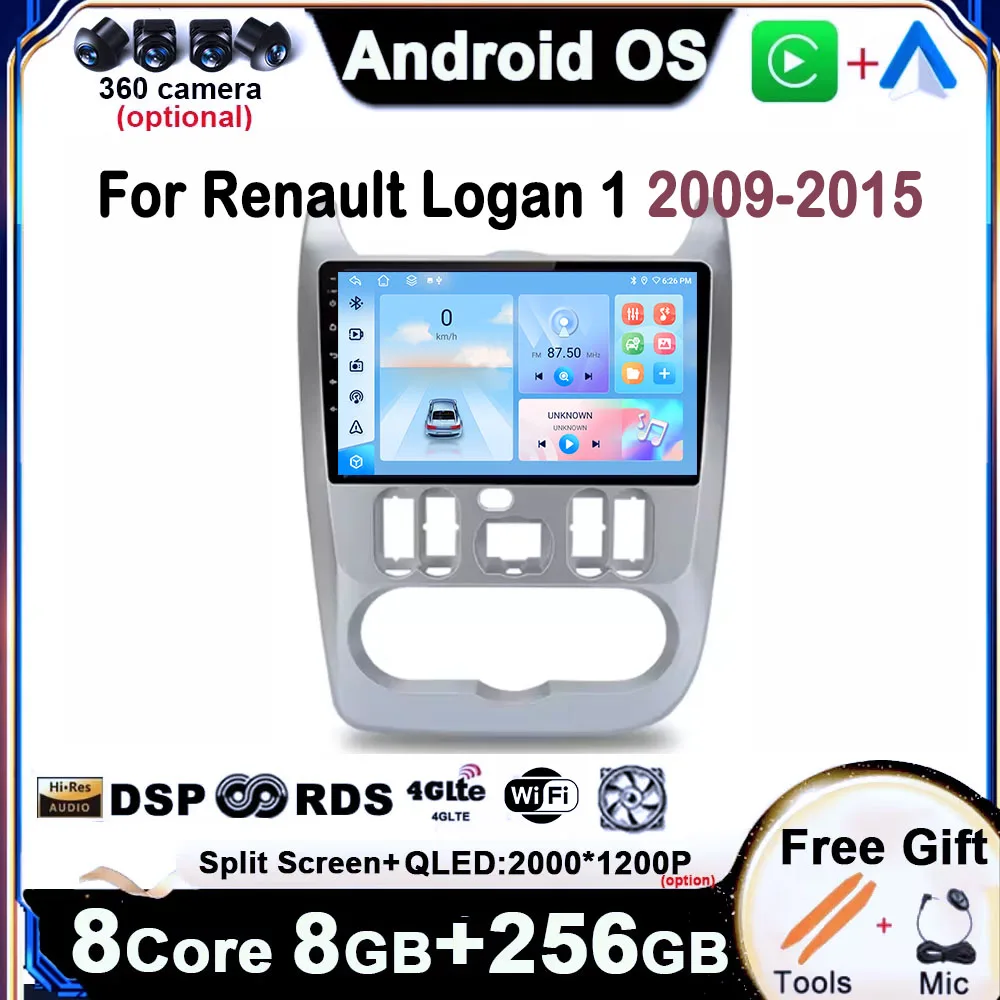 For Renault Logan 1 Sandero 2009 2010 - 2015 Car Player Radio QLED touch Screen WIFI 4G DSP Stereo Car Player GPS Navigation BT
For Renault Logan 1 Sandero 2009 2010 - 2015 Car Player Radio QLED touch Screen WIFI 4G DSP Stereo Car Player GPS Navigation BT