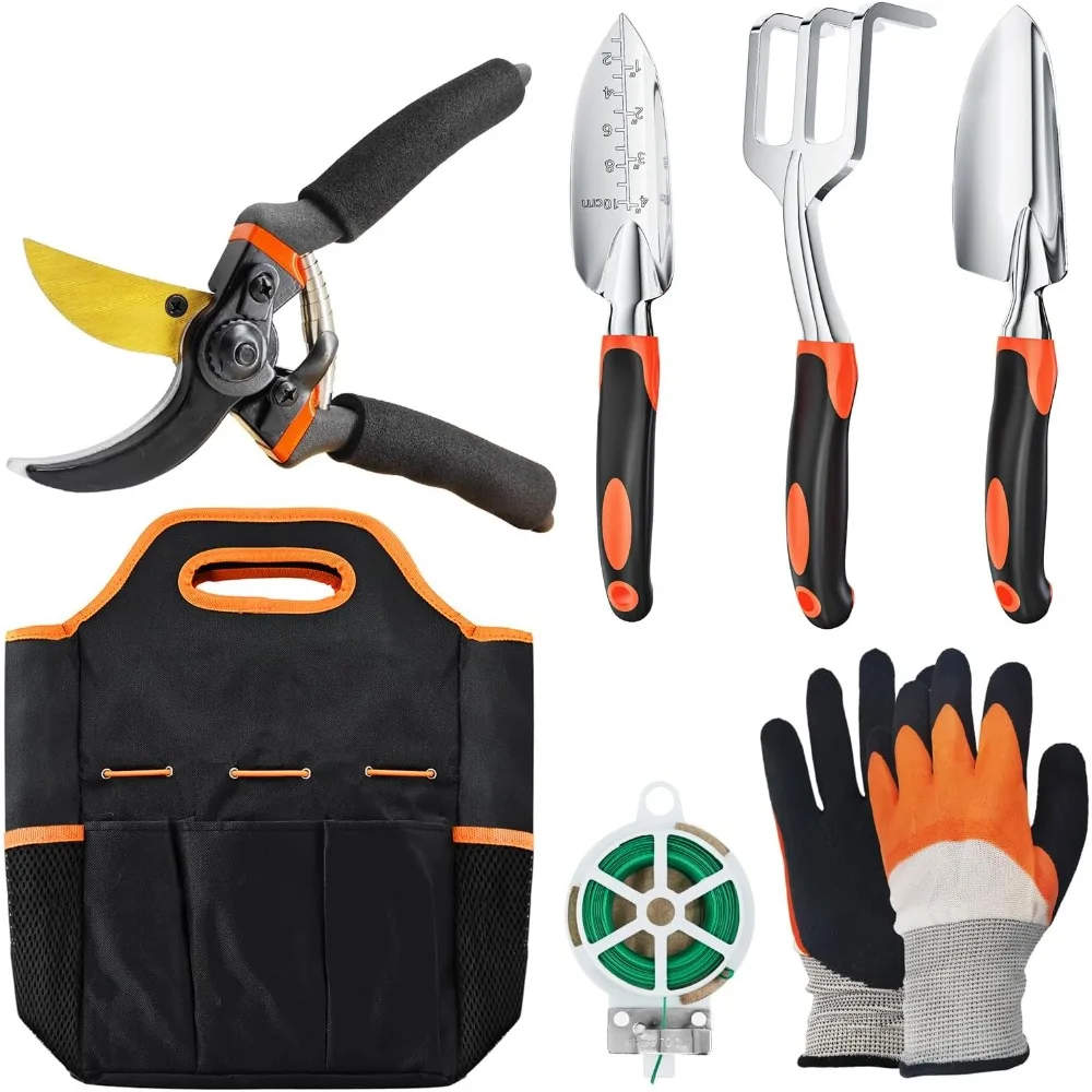 Garden Tool Set 7 PCS, includes Cast-Aluminum Heavy Duty Hand Trowel, Transplant Trowel, Hand Rake, SK-5 Steel Gardening
Garden Tool Set 7 PCS, includes Cast-Aluminum Heavy Duty Hand Trowel, Transplant Trowel, Hand Rake, SK-5 Steel Gardening