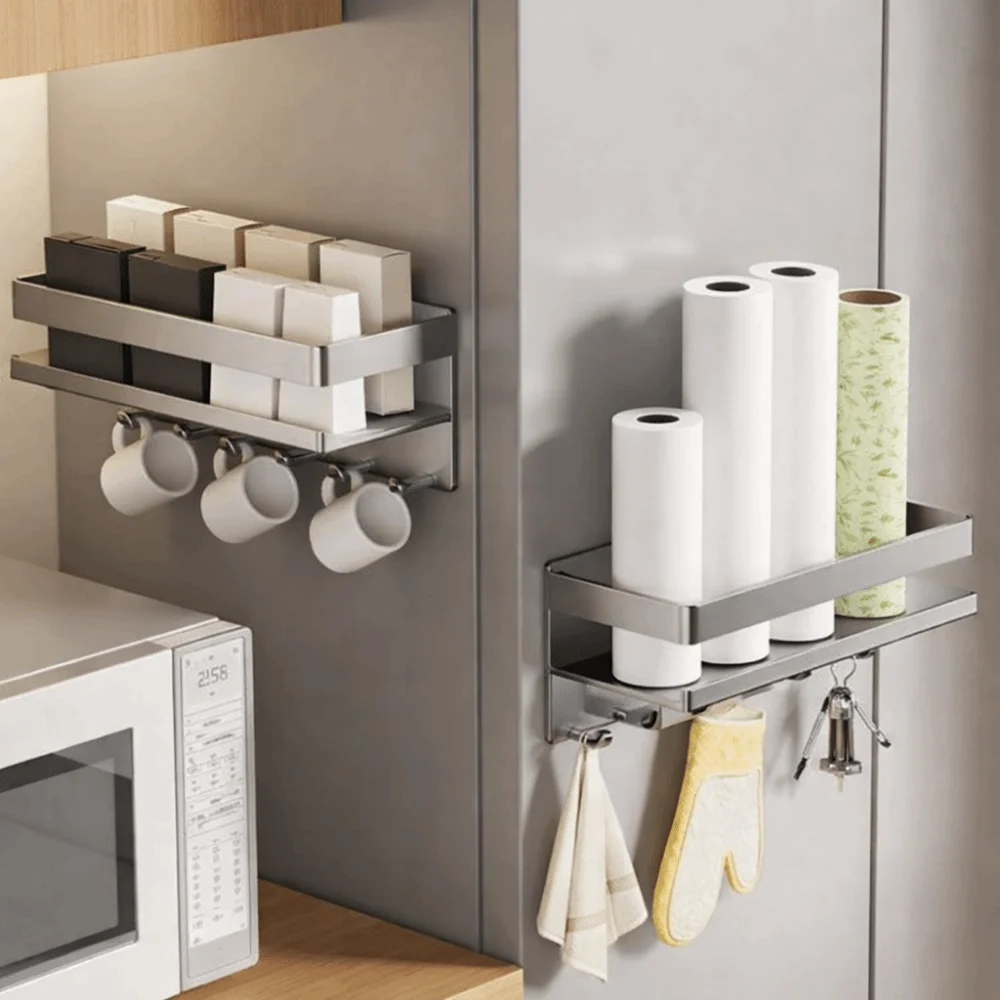 Carbon Steel Refrigerator Magnetic Shelf Wall Mounted Large Capacity Kitchen Storage Shelves Space Saving Punch Free
Carbon Steel Refrigerator Magnetic Shelf Wall Mounted Large Capacity Kitchen Storage Shelves Space Saving Punch Free